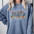 Groovy Tiny Human Tamer Floral Kindergarten Teacher Comfort Colors Sweatshirt Blue Jean
