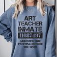 Halloween Art Teacher Prisoner Costume Comfort Colors Sweatshirt Blue Jean Halloween Art Teacher Prisoner Costume Comfort Colors Sweatshirt Blue Jean