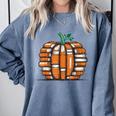 Halloween Books Pumpkin Reading Teacher Fall Men Women Comfort Colors Sweatshirt Blue Jean