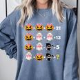 Halloween Math Teacher Men Women Order Of Operations Comfort Colors Sweatshirt Blue Jean
