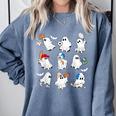 Halloween PE Teacher Ghost Playing Soccer Football Baseball Comfort Colors Sweatshirt Blue Jean Halloween PE Teacher Ghost Playing Soccer Football Baseball Comfort Colors Sweatshirt Blue Jean