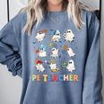 Halloween PE Teacher Spooky Physical Education Teacher Comfort Colors Sweatshirt Blue Jean Halloween PE Teacher Spooky Physical Education Teacher Comfort Colors Sweatshirt Blue Jean