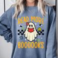 Halloween Read More Books Retro Costume Teacher Women Girls Comfort Colors Sweatshirt Blue Jean