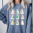 Halloween Science Teacher Student Ghost Laboratory Men Women Comfort Colors Sweatshirt Blue Jean Halloween Science Teacher Student Ghost Laboratory Men Women Comfort Colors Sweatshirt Blue Jean