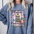 Halloween Skeleton Teacher I'Ll Just Wait Until It's Quiet Comfort Colors Sweatshirt Blue Jean Halloween Skeleton Teacher I'Ll Just Wait Until It's Quiet Comfort Colors Sweatshirt Blue Jean