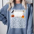Halloween Teacher Composition Book Notebook Matching Group Comfort Colors Sweatshirt Blue Jean