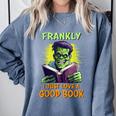 Halloween Teacher Librarian Frankenstein Reading Books Comfort Colors Sweatshirt Blue Jean Halloween Teacher Librarian Frankenstein Reading Books Comfort Colors Sweatshirt Blue Jean