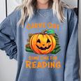 Halloween Teacher Librarian Pumpkin Reading Books Men Women Kids Comfort Colors Sweatshirt Blue Jean Halloween Teacher Librarian Pumpkin Reading Books Men Women Kids Comfort Colors Sweatshirt Blue Jean