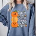 Halloween Teacher Shirt I Teach The Cutest Pumpkins In Patch Men Women Kids Comfort Colors Sweatshirt Blue Jean