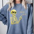 Halloween Teacher Six Seven 6 7 Skeleton Spooky Costume Comfort Colors Sweatshirt Blue Jean Halloween Teacher Six Seven 6 7 Skeleton Spooky Costume Comfort Colors Sweatshirt Blue Jean