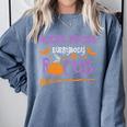Halloween Teacher Or Student Hocus Pocus Everybody Focus For Men Women Kids Comfort Colors Sweatshirt Blue Jean