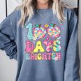 Happy 100th Day Of School 100 Days Brighter Teachers Kids Comfort Colors Sweatshirt Blue Jean