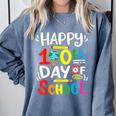 Happy 100th Day Of School 100 Days Of School Teacher Student Comfort Colors Sweatshirt Blue Jean Happy 100th Day Of School 100 Days Of School Teacher Student Comfort Colors Sweatshirt Blue Jean