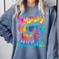 Happy 100th Day Of School Teacher Student 100 Days Tie Dye Men Women Kids Comfort Colors Sweatshirt Blue Jean
