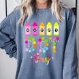 Happy Dot Day 2025 Teacher Kids Girls Colorful Polka Dot Day Comfort Colors Sweatshirt Blue Jean