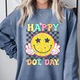 Happy Dot Day Hippie Flowers Smile Face Groovy Teacher Kids Comfort Colors Sweatshirt Blue Jean Happy Dot Day Hippie Flowers Smile Face Groovy Teacher Kids Comfort Colors Sweatshirt Blue Jean