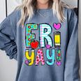 Happy Fri-Yay Friday Lovers Fun Teacher Life FriYay Weekend Comfort Colors Sweatshirt Blue Jean