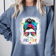Happy Fri-Yay Friday Teacher Life Happy Friday Comfort Colors Sweatshirt Blue Jean