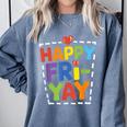 Happy Fri-Yay Teacher Life Weekend Pun Happy Friday Comfort Colors Sweatshirt Blue Jean Happy Fri-Yay Teacher Life Weekend Pun Happy Friday Comfort Colors Sweatshirt Blue Jean
