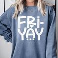 Happy Friyay Teacher Shirt Cute Teacher Fashion Fri-Yay Comfort Colors Sweatshirt Blue Jean