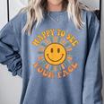 Happy To See Your Face Retro Happy Teacher Back To School Comfort Colors Sweatshirt Blue Jean Happy To See Your Face Retro Happy Teacher Back To School Comfort Colors Sweatshirt Blue Jean