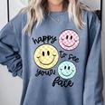 Happy To See Your Face Smile Face Teacher Back To School Comfort Colors Sweatshirt Blue Jean Happy To See Your Face Smile Face Teacher Back To School Comfort Colors Sweatshirt Blue Jean
