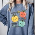 Happy To See Your Face Teacher Apple Comfort Colors Sweatshirt Blue Jean Happy To See Your Face Teacher Apple Comfort Colors Sweatshirt Blue Jean