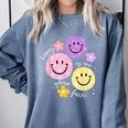 Happy To See Your Face Teacher Flower Back To School Comfort Colors Sweatshirt Blue Jean Happy To See Your Face Teacher Flower Back To School Comfort Colors Sweatshirt Blue Jean