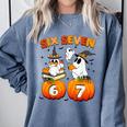 Haunted By 67 Boo Ghost Pumpkin Halloween Teacher Comfort Colors Sweatshirt Blue Jean Haunted By 67 Boo Ghost Pumpkin Halloween Teacher Comfort Colors Sweatshirt Blue Jean