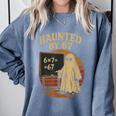 Haunted By 67 Ghost Math Joke Student Halloween Nerd Teacher Comfort Colors Sweatshirt Blue Jean Haunted By 67 Ghost Math Joke Student Halloween Nerd Teacher Comfort Colors Sweatshirt Blue Jean