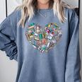 Heart Shape Art Teacher And Painting Sketching Artist Comfort Colors Sweatshirt Blue Jean