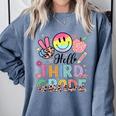 Hello 3rd Grade Boy Girl Teacher Back To School 3rd Grade Comfort Colors Sweatshirt Blue Jean