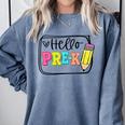 Hello Pre-K Team Preschool Teacher Kids Back To School Comfort Colors Sweatshirt Blue Jean Hello Pre-K Team Preschool Teacher Kids Back To School Comfort Colors Sweatshirt Blue Jean