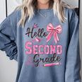 Hello Second Grade First Day Of School Coquette Teacher Girl Comfort Colors Sweatshirt Blue Jean Hello Second Grade First Day Of School Coquette Teacher Girl Comfort Colors Sweatshirt Blue Jean