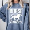 Horse Riding Teacher Rider Lover Equestrian Men Women Kids Comfort Colors Sweatshirt Blue Jean