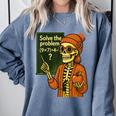 HUGvyn Halloween Skeleton Six Seven 67 Meme PEMDAS Teacher Comfort Colors Sweatshirt Blue Jean HUGvyn Halloween Skeleton Six Seven 67 Meme PEMDAS Teacher Comfort Colors Sweatshirt Blue Jean
