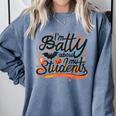 I'm Batty About My Students Watercolor Bat Teacher Halloween Comfort Colors Sweatshirt Blue Jean I'm Batty About My Students Watercolor Bat Teacher Halloween Comfort Colors Sweatshirt Blue Jean