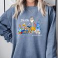 I'm Ok Lunch Lady Life Cafeteria Crew Teacher Women Comfort Colors Sweatshirt Blue Jean I'm Ok Lunch Lady Life Cafeteria Crew Teacher Women Comfort Colors Sweatshirt Blue Jean