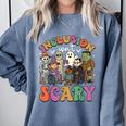 Inclusion Isn't Scary Ghost Mummy Halloween SLP Sped Teacher Comfort Colors Sweatshirt Blue Jean Inclusion Isn't Scary Ghost Mummy Halloween SLP Sped Teacher Comfort Colors Sweatshirt Blue Jean