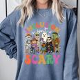 Inclusion Isnt Scary Halloween Skeleton Ghost Sped Teacher Comfort Colors Sweatshirt Blue Jean