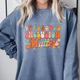 Inclusion Matters Groovy American Sign Language ASL Teacher For Men Women Comfort Colors Sweatshirt Blue Jean