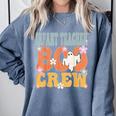 Infant Teacher Boo Crew Ghost Groovy Halloween For Women Comfort Colors Sweatshirt Blue Jean