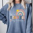 It's A Beautiful Day To Learn Cute Rainbow Boho Teacher Comfort Colors Sweatshirt Blue Jean It's A Beautiful Day To Learn Cute Rainbow Boho Teacher Comfort Colors Sweatshirt Blue Jean