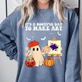 It's A Bootiful Day To Make Art Groovy Art Teacher Halloween Comfort Colors Sweatshirt Blue Jean