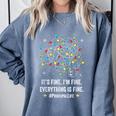 It's Fine I'm Fine Christmas Light Principal Teacher Xmas Men Women Comfort Colors Sweatshirt Blue Jean It's Fine I'm Fine Christmas Light Principal Teacher Xmas Men Women Comfort Colors Sweatshirt Blue Jean