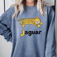 J Is For Jaguar ABC Alphabet T-Shirt For Teachers Students Comfort Colors Sweatshirt Blue Jean