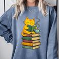 Kawaii Cats Lover Coffee Books Teacher Librarian Cat Comfort Colors Sweatshirt Blue Jean Kawaii Cats Lover Coffee Books Teacher Librarian Cat Comfort Colors Sweatshirt Blue Jean