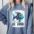 Be Kind Rainbow Fish Teacher Life Back To School Teaching Men Women Comfort Colors Sweatshirt Blue Jean