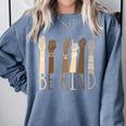 Be Kind Sign Language Hand Talking Teachers Interpreter ASL Men Women Comfort Colors Sweatshirt Blue Jean