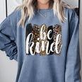 Be Kind Women Inspirational Teacher Animal Print Comfort Colors Sweatshirt Blue Jean Be Kind Women Inspirational Teacher Animal Print Comfort Colors Sweatshirt Blue Jean